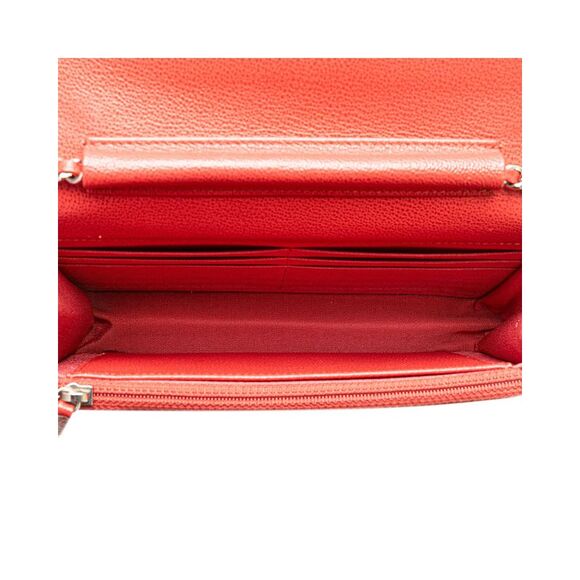Pre Loved Chanel Wallet on Chain Red Caviar Leather Women Crossbody Bags - Picture 4 of 8
